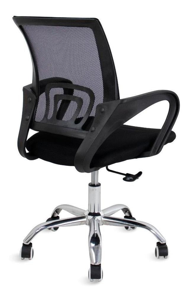 Cadeira de Escritório Pctop Office Fit 1001 9050 Ergonômica Preta com Estofado de Mesh y Tecido