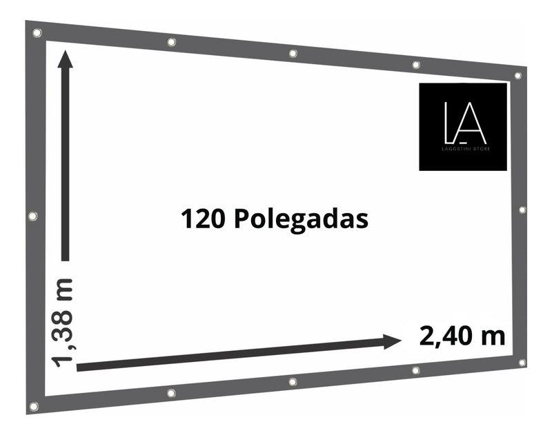 Telão De Projeção 120 Polegadas Tela Lona Retroprojetores