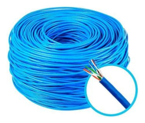 Caixa De Cabo Cftv Cat5 Certificado Homologado Anatel 300m Azul Megatron