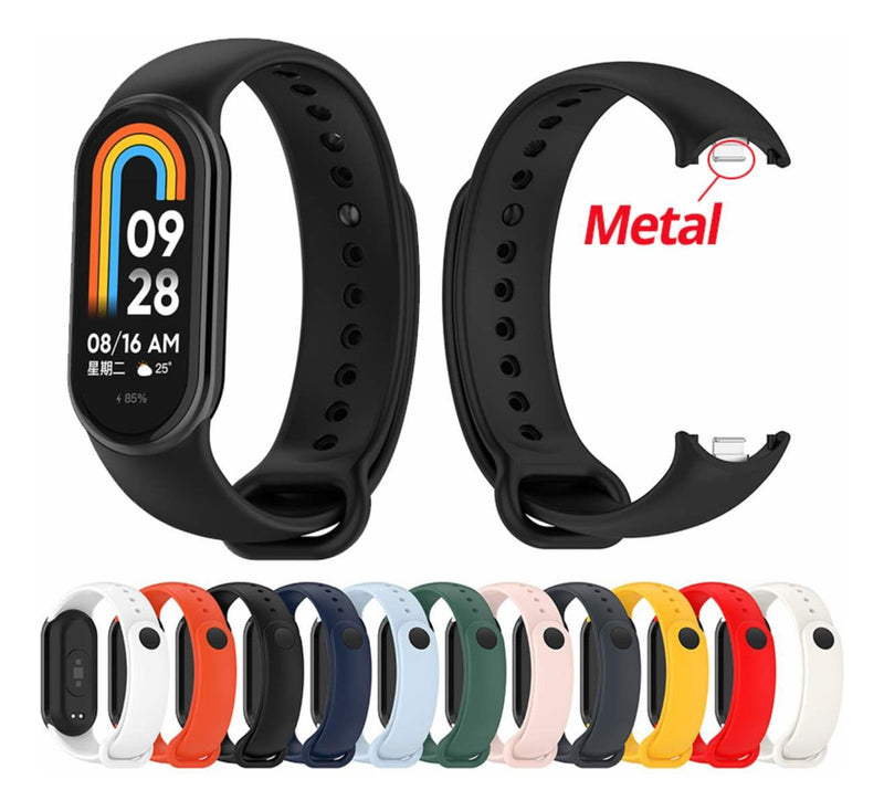 Pulseira Silicone Trava Metal Sport Compatível C/ Mi Band 8 Cor Vermelho