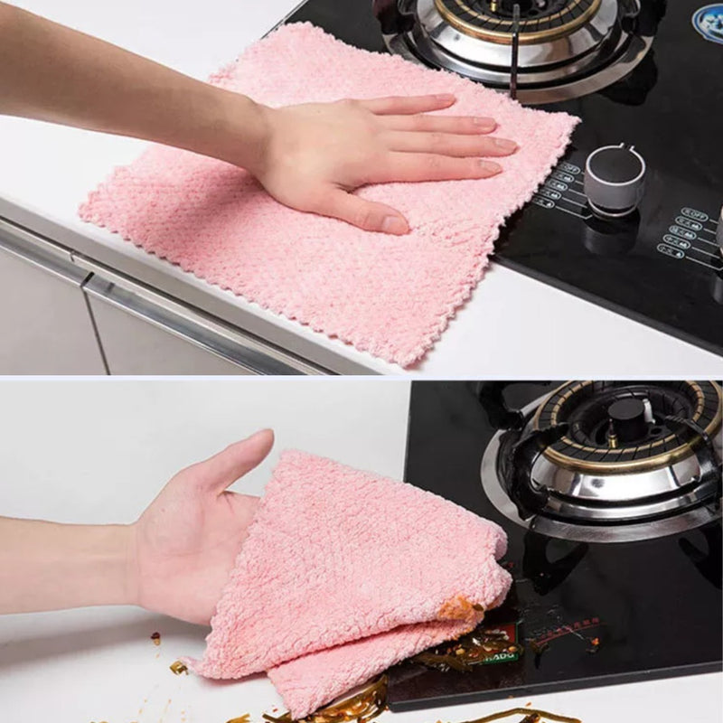 10 Un Pano Reutilizável Flanela De Limpeza Limpa Tudo Melhor