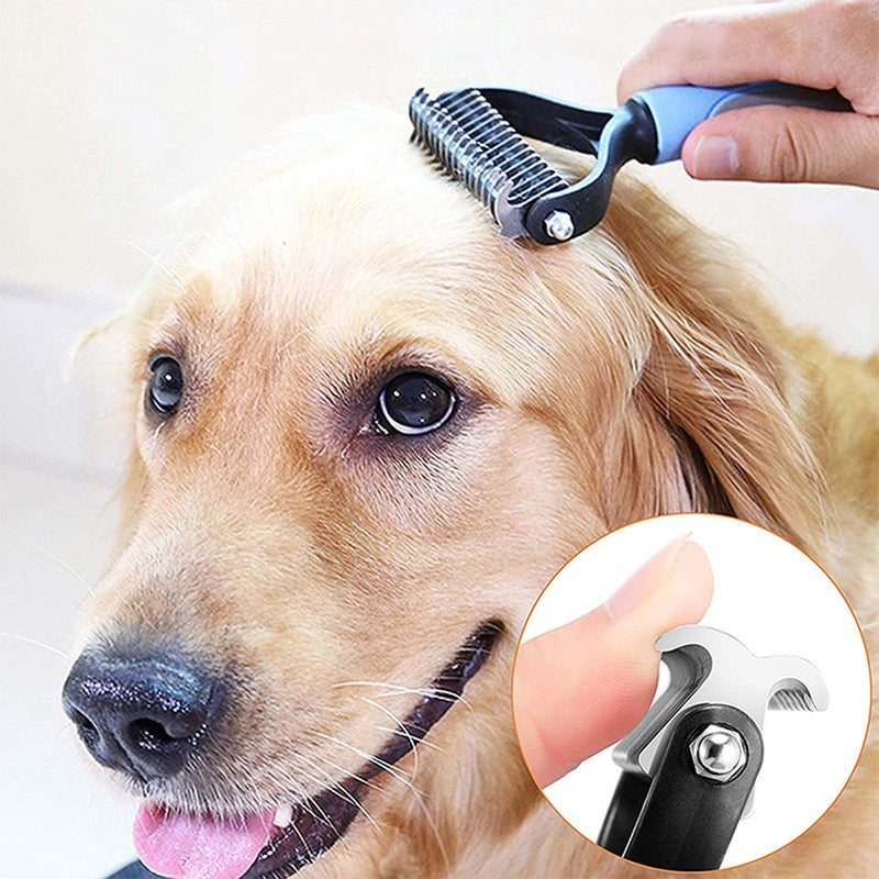 Rasqueadeira Removedor Tira Pelos Mortos Pets Gatos Grande Cor Azul E Preto - G