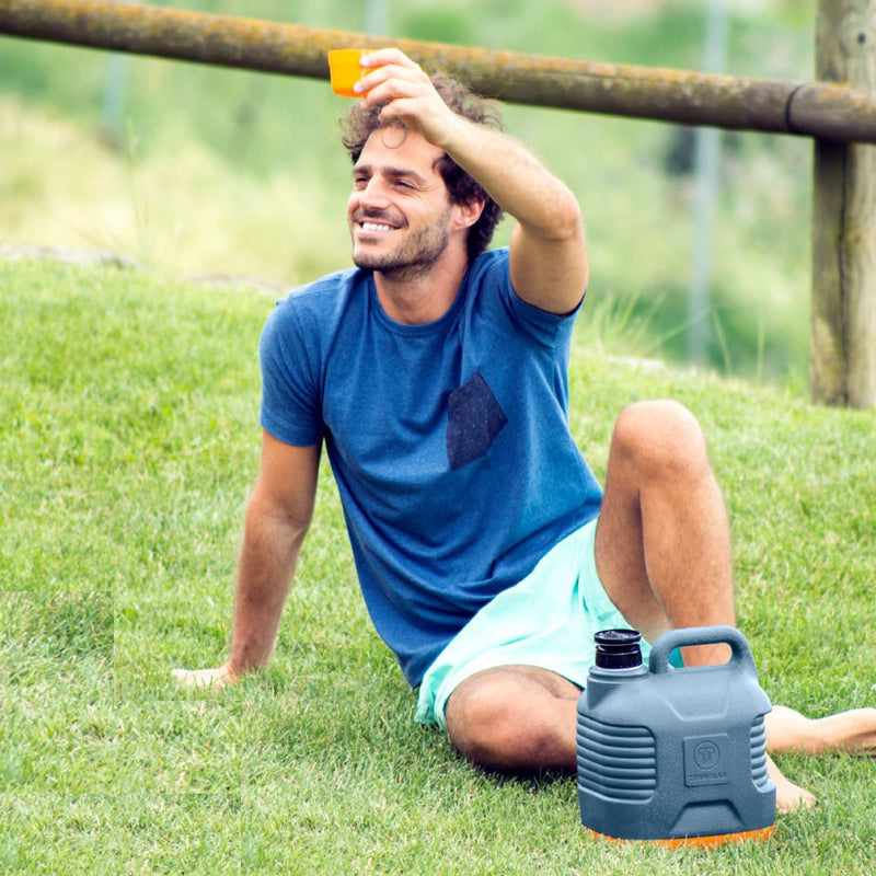 Garrafão Térmico 5 Litros Mantém Gelado Quente Preto E Amarelo Trilha Camping Supertermo Termolar