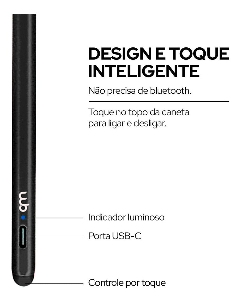 Caneta Pencil Wb Compatível C/ iPad Com Palm Rejection 1.0mm