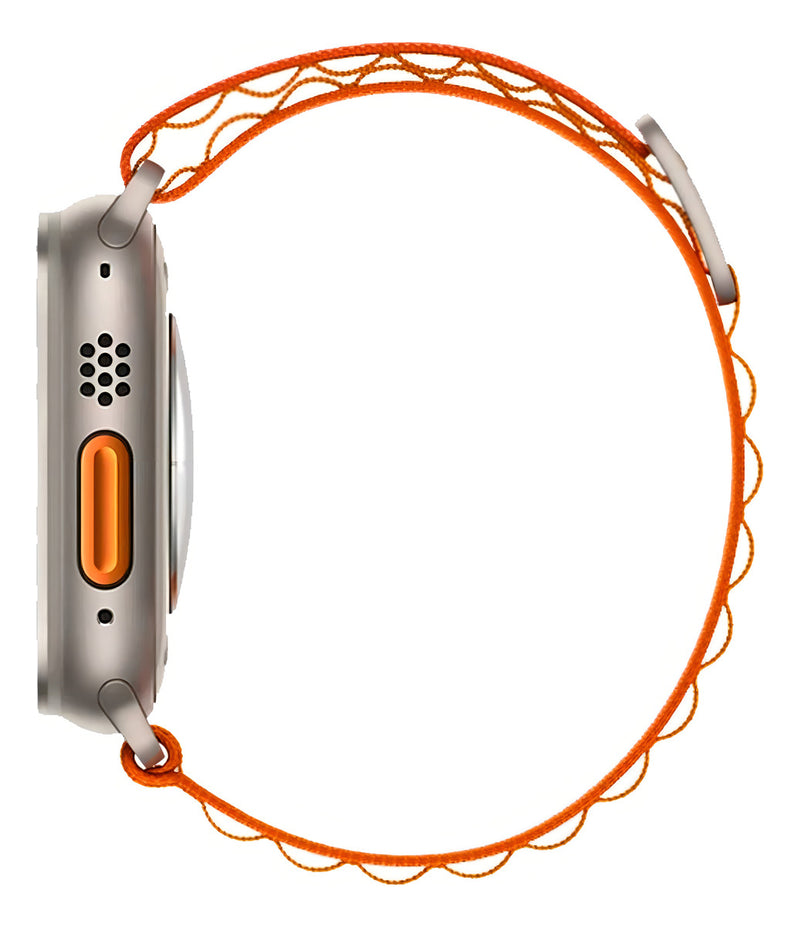 Pulseira Loop Para Watch Apple Ultra Alpine Alpinista Nylon Cor Laranja/Preto - 42mm 44mm 45mm 49mm