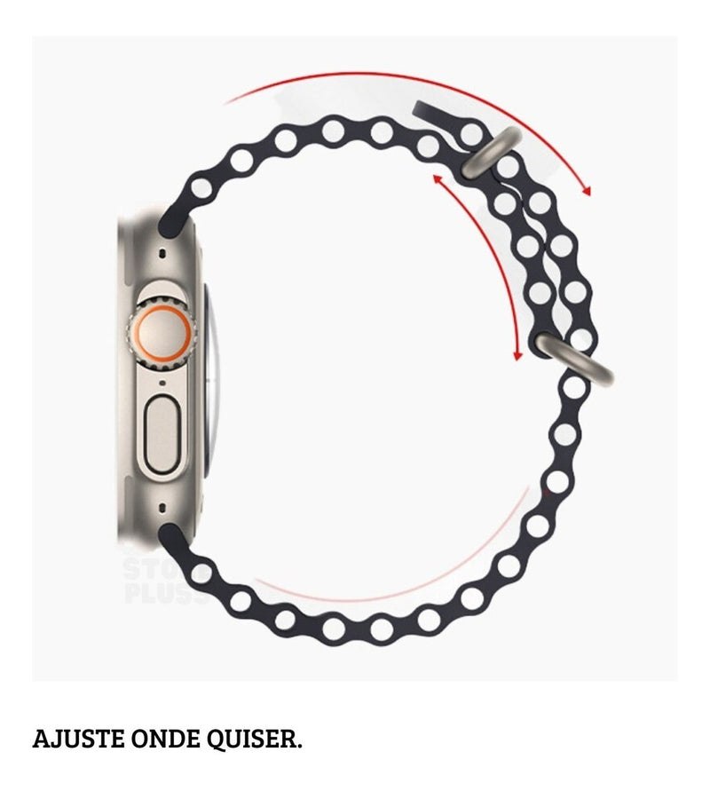 Pulseira Oceano Para Apple Watch Ultra 49mm Cor Rosa-claro