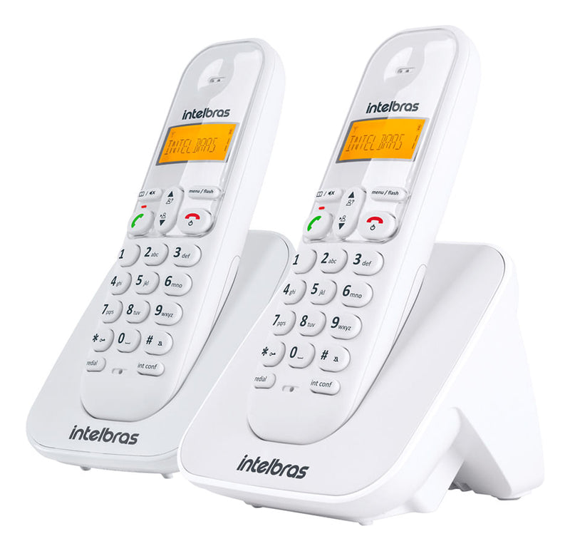 2 Telefones Sem Fio Intelbras Ts3112 Com Identificador Ramal Cor Preto