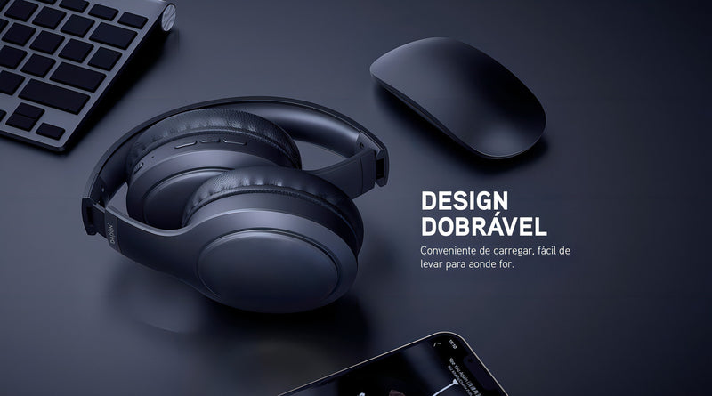 Fone De Ouvido Headphone Dapon H02d Bluetooth 5.1 Microfone Cor Bege