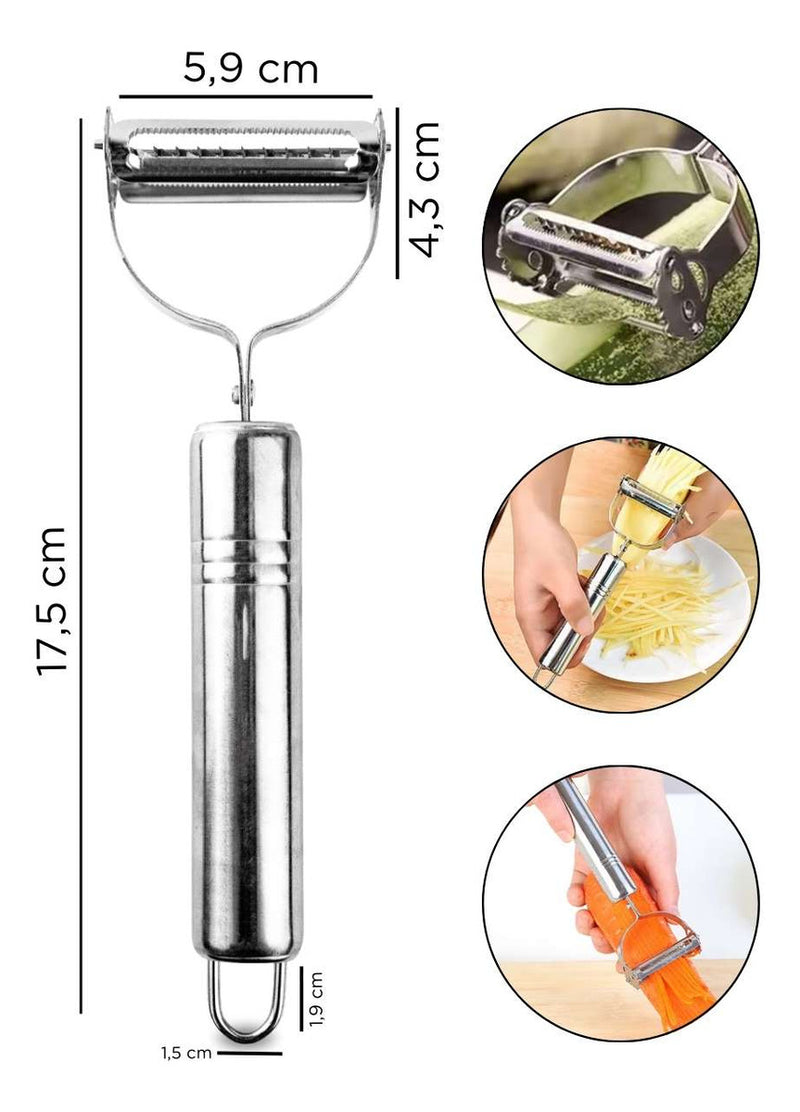 Kit 3 Peças Descascadores Aço Inox Cozinha Utensílios