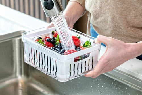 Organizador De Geladeira Ervas Frutas Legumes Clear Fresh Com Cesto 2,2l Ou OF 450