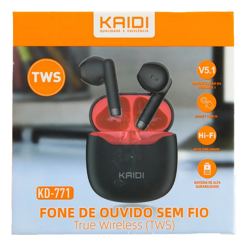 Fone De Ouvido Sem Fio Kaidi Tws Bluetooth 5.0 Touch Kd-771