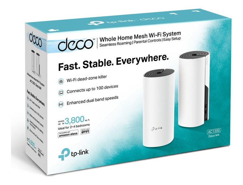 Kit 2 Roteador Tp-link Deco M4 Mesh Gigabit Dual-band Ac1200 Cor Branco