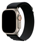 Pulseira Alpine para apple watch ultra 49mm/45mm/44mm/42mm de larguras feita em nylon/ elastano fivela (g-hook loop) cor preto comprimento total 21