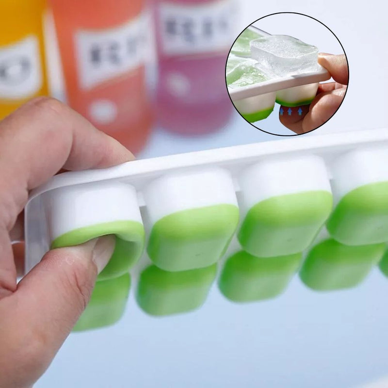 4 Formas De Gelo Cubo Tampa Rígida E Fundo Flexível Silicone