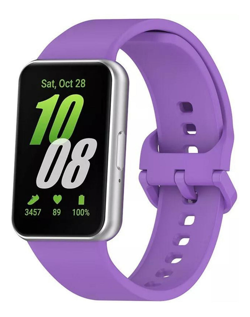 Pulseira Fecho Silicone Para Samsung Galaxy Fit 3 Sm-r390 Cor Nude Largura Da Pulseira 20 Mm