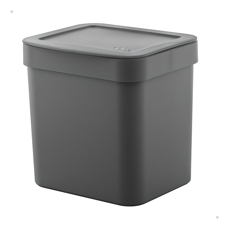 Lixeira Trium C/ Tampa 4,7 L Cozinha Ou Cesto De Lixo Cor Chumbo