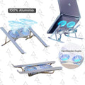 Suporte De Notebook Articulado Dobrável Ergonomico Em Aluminio Prateado Rishon