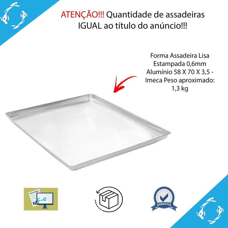 16 Forma Assadeira Grande Retangular Alumínio 58x70 Imeca Nf