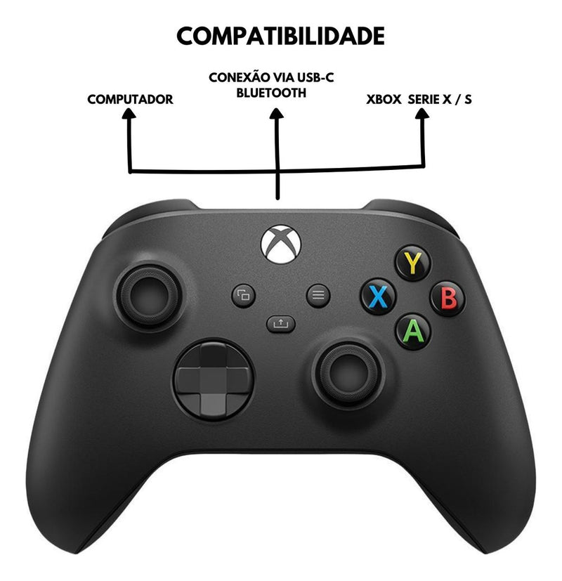 Controle Joystick Sem Fio Microsoft Xbox Shock Blue