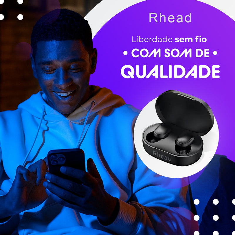 Fone De Ouvido Bluetooth Sem Fio Tws Bateria De Longa Duração e Conexão Ultra Rápida RHEAD
