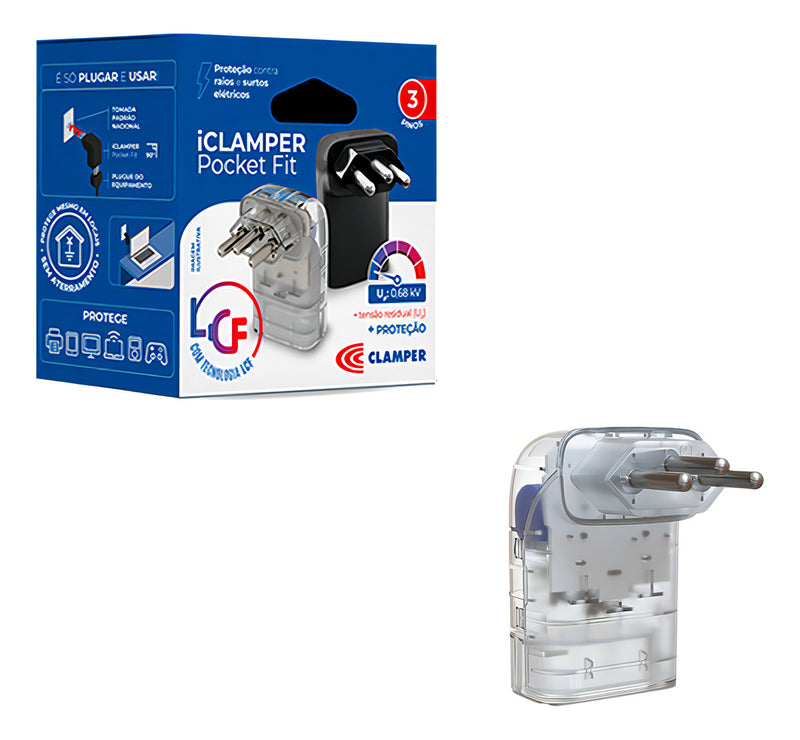 Protetor Dps Com Tecnologia Lcf Iclamper Pocket Fit 3p - 20a Cor Preto Bivolt