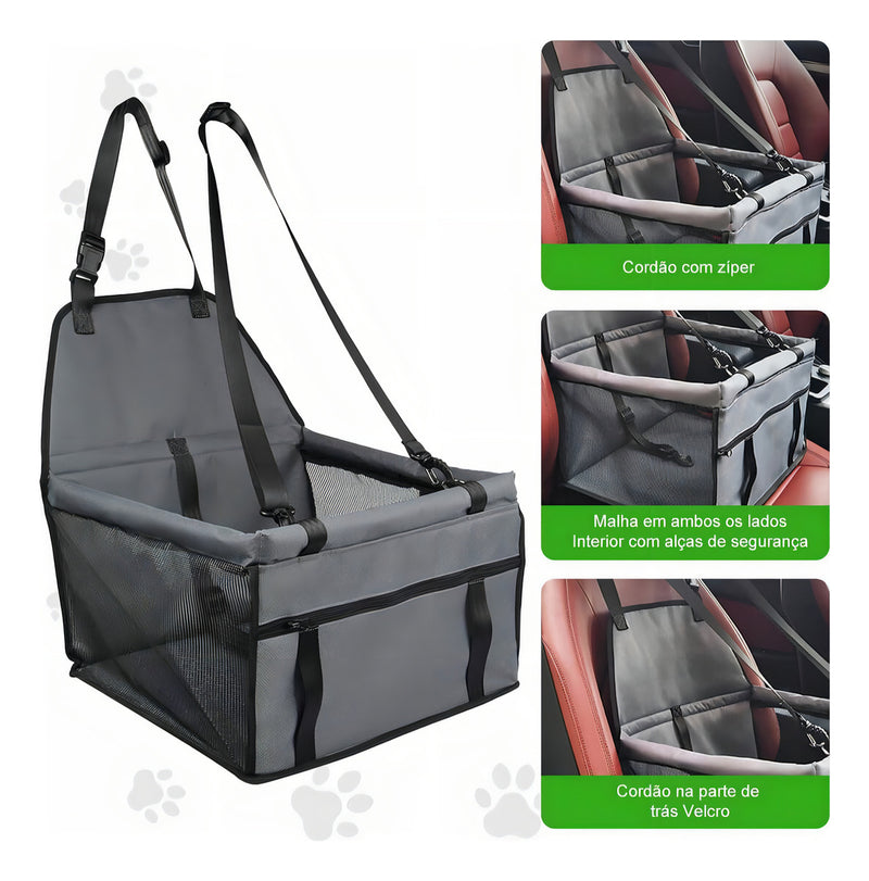 Cadeira Cadeirinha Assento De Pet Carro Transporte Cão Gato Cor Preto