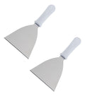 Kit 2 Espatula Reta 10cm Chapeira Hambugueria Aco Inox MFL