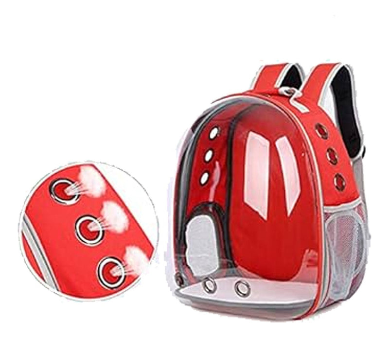 Mochila Para Carregar Gatos Com Capsula Bolha Transparente Cor Cinza