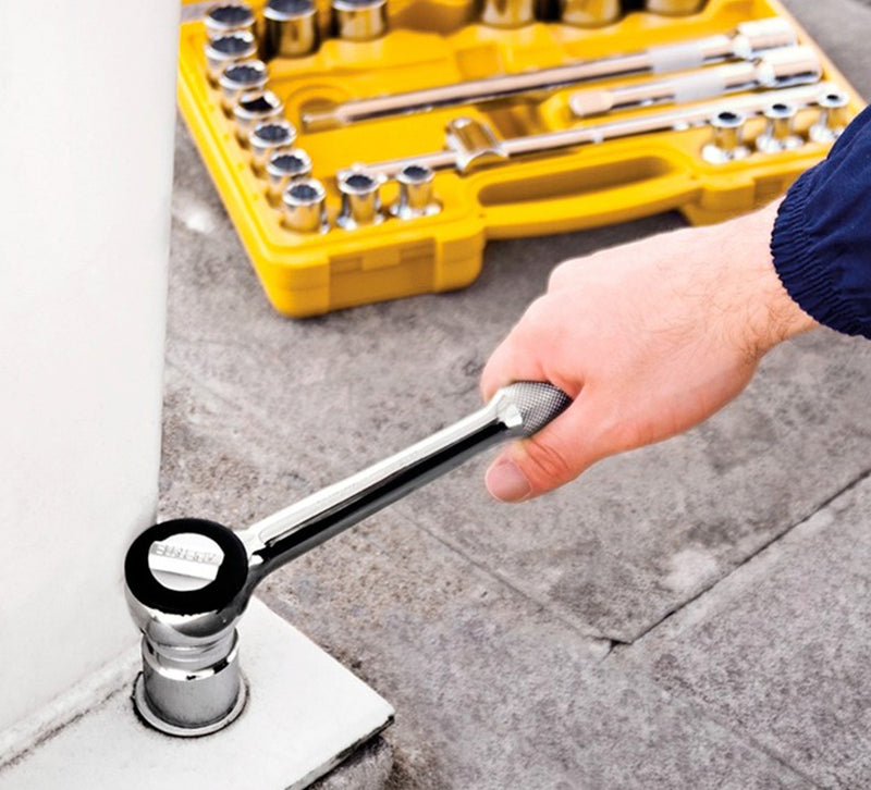 Jogo Kit de Ferramentas Manuais Chave Catraca 1/2 8 a 32mm BCS022 The Black Tools Cor Amarelo