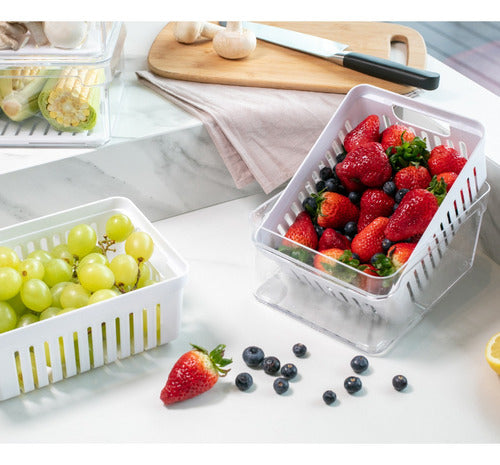 Organizador De Geladeira Ervas Frutas Legumes Clear Fresh Com Cesto 2,2l Ou OF 450