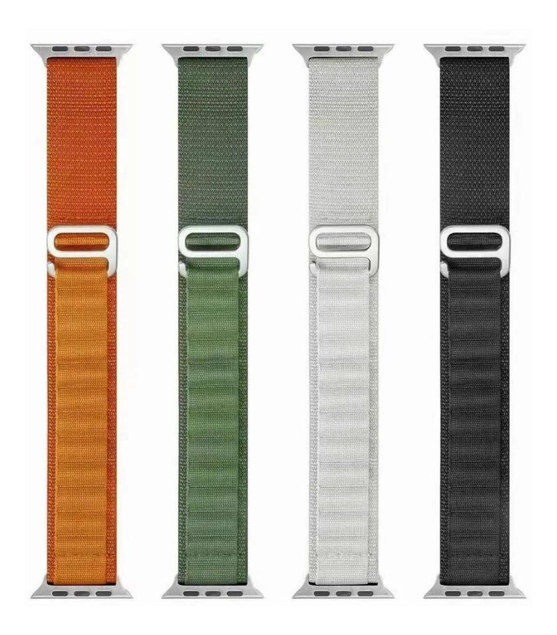 Pulseira Alpine para apple watch ultra 49mm/45mm/44mm/42mm de larguras feita em nylon/ elastano fivela (g-hook loop) cor preto comprimento total 21