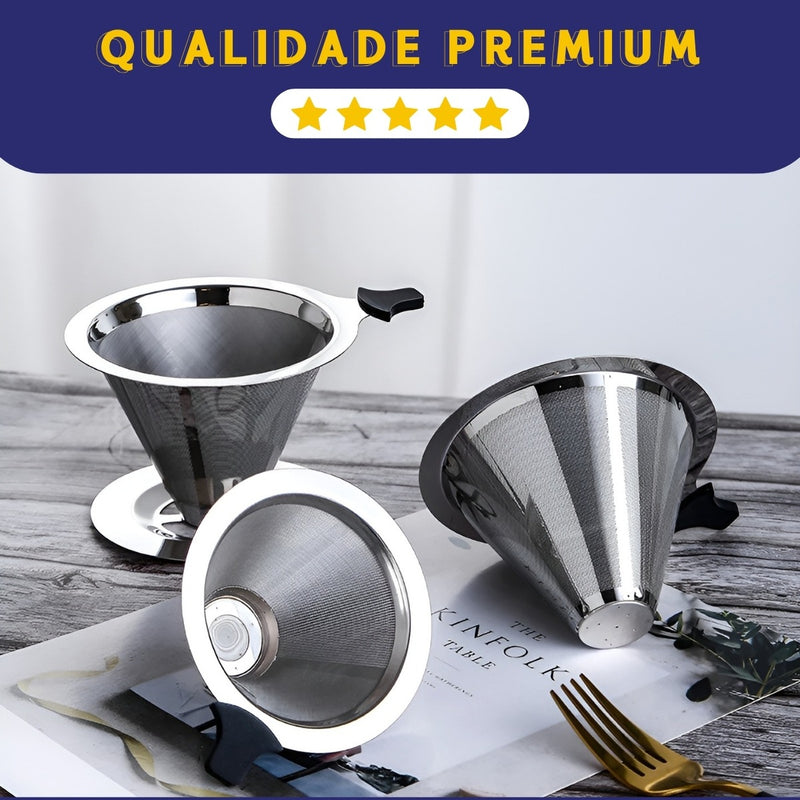 Coador Filtro de Café 103 Peneira Aço Inox Sem Uso de Papel