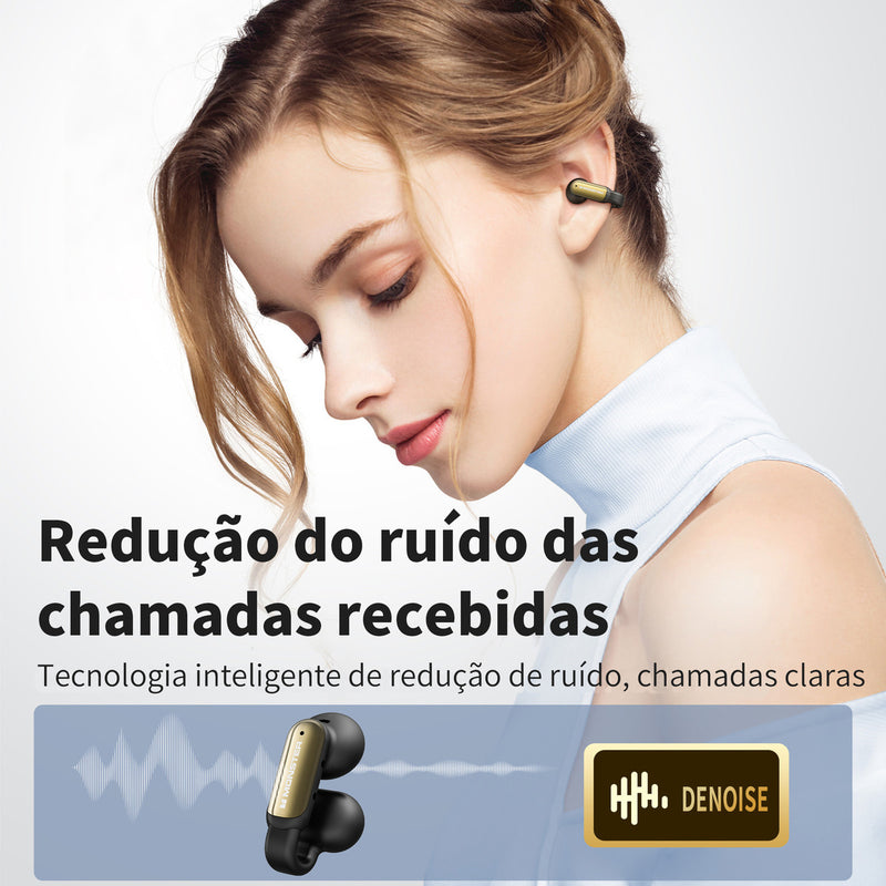 Fones De Ouvido Sem Fio Bluetooth Monster E62 IPX6 Waterproof Gamer Com Microfone HD Integrado, Fones De Ouvido Abertos Com Cancelamento De Ruído, Fones De Ouvido Esportivos Com Clipe Preto