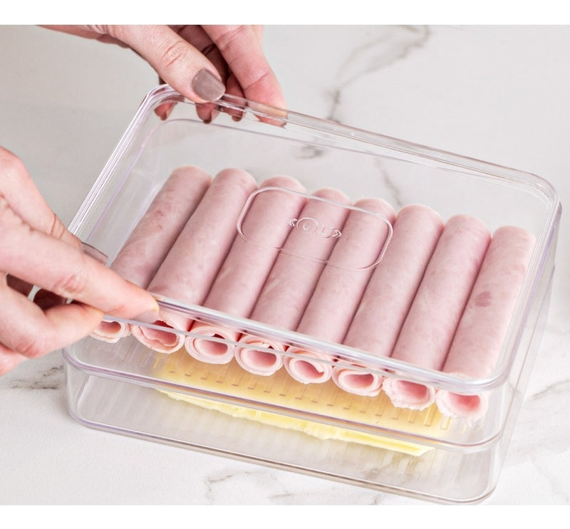 Porta Frios Duplo Geladeira Clear Fresh Natural Ou Cozinha Cor Água