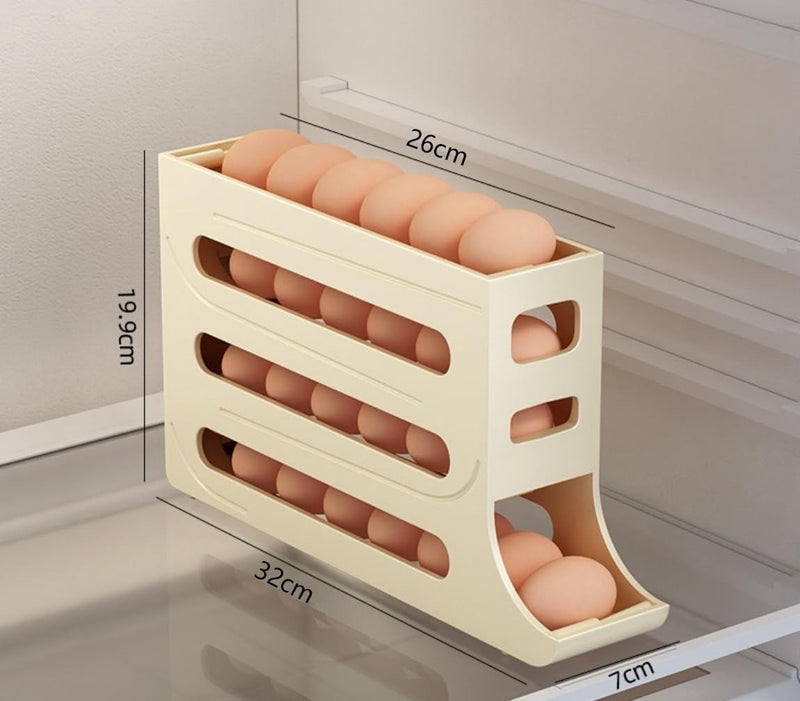 Porta Ovos Suporte Rolante Dispenser Rolante 4 Andares Cor Cinza