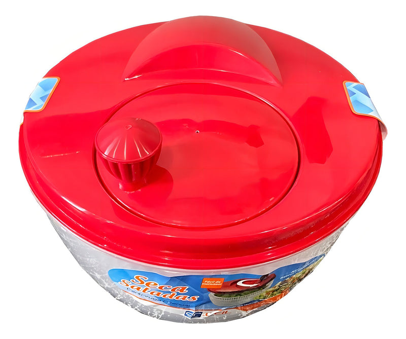 Centrífuga De Salada Secador Verduras Manual 4 Litros Cores Cor Cinza