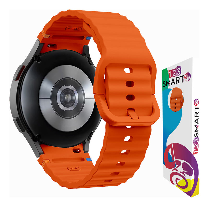 Pulseira De Silicone Ridge 3 Cores 123-alc-07 Marca 123smart Compavel Com Samsung Galaxy Watch 4 5 6 7 Fe 40mm 42mm 43mm 44mm 45mm 46mm 47mm Classic Pro - Cor Preto