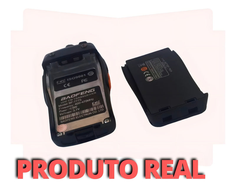 Kit 6 Radios Comunicador Baofeng 777s Profissional Ht Uhf Bandas de freqüência UHF 400-470 MHz Cor Preto