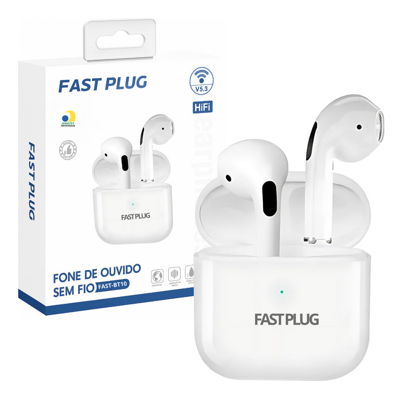 Fone De Ouvido Bluetooth Sem Fio Bateria De Longa Duração E Conexão Ultra Rápida Fast Plug