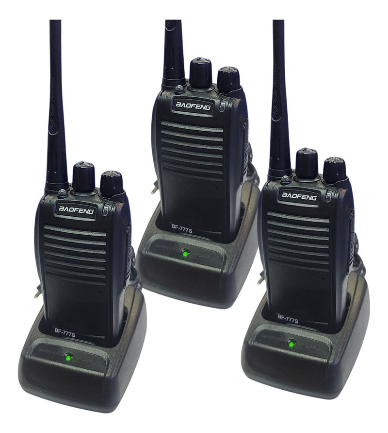 Kit 4 Radio Comunicador BF-777s Profissional Ht Uhf 16 Canais 400-470MHz Preto