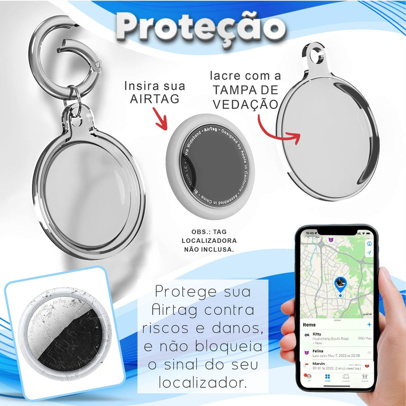 Capa Capinha Case Compatível Airtag À Prova Dágua Chaveiro