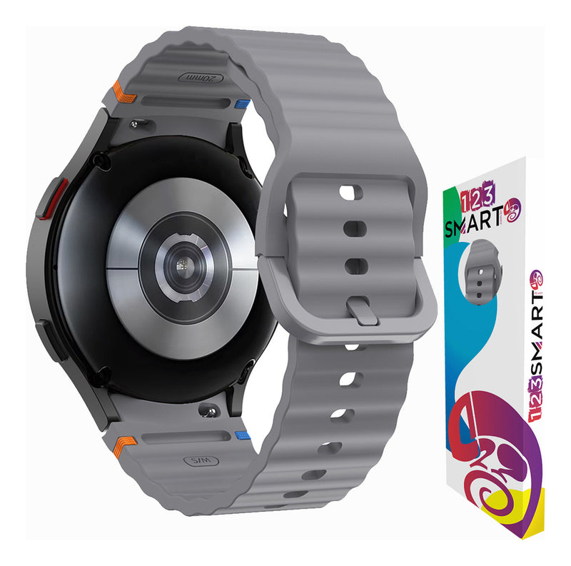 Pulseira De Silicone Ridge 3 Cores 123-alc-07 Marca 123smart Compavel Com Samsung Galaxy Watch 4 5 6 7 Fe 40mm 42mm 43mm 44mm 45mm 46mm 47mm Classic Pro - Cor Preto