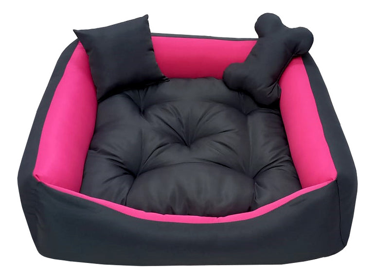 Cama Com Bordas Ana Pet Ibitinga Cor Preto/Vermelho