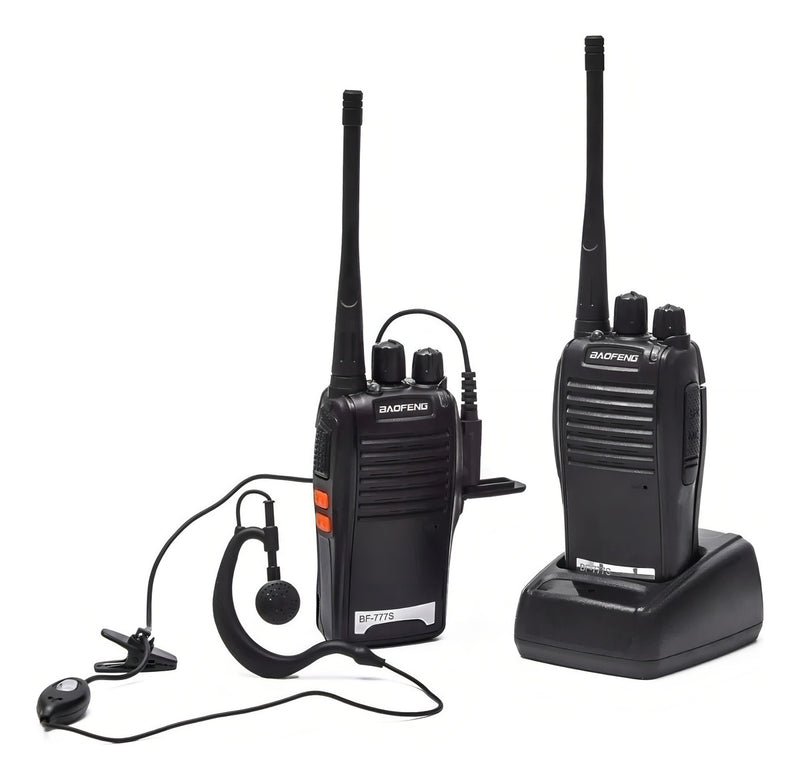 Par Radio 777s Vhf/uhf 16 Canais Comunicador Profissional Cor Preto