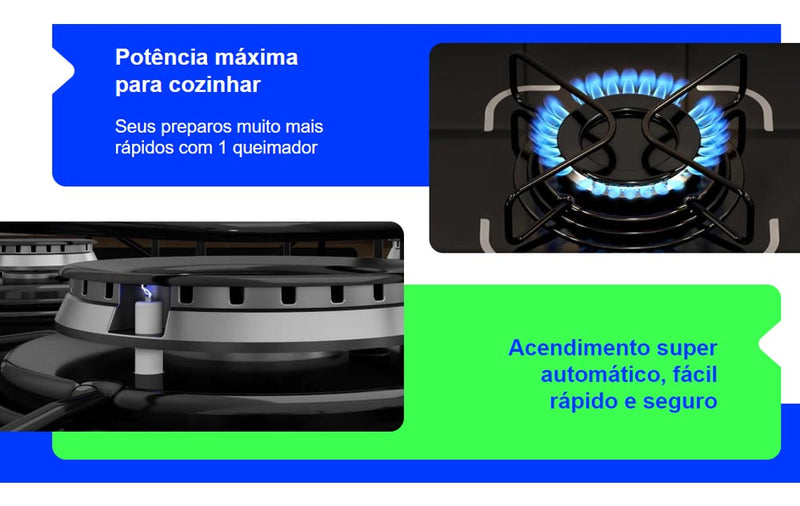 Kit Balcão Turim Com Fogão Cooktop 4 Bocas Itatiaia Preto