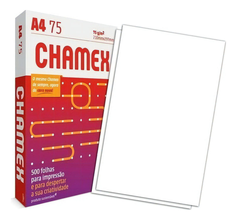 Papel Chamex Office A4 Sulfite 210x297 75g Resma 1000 Folhas Cor Branco