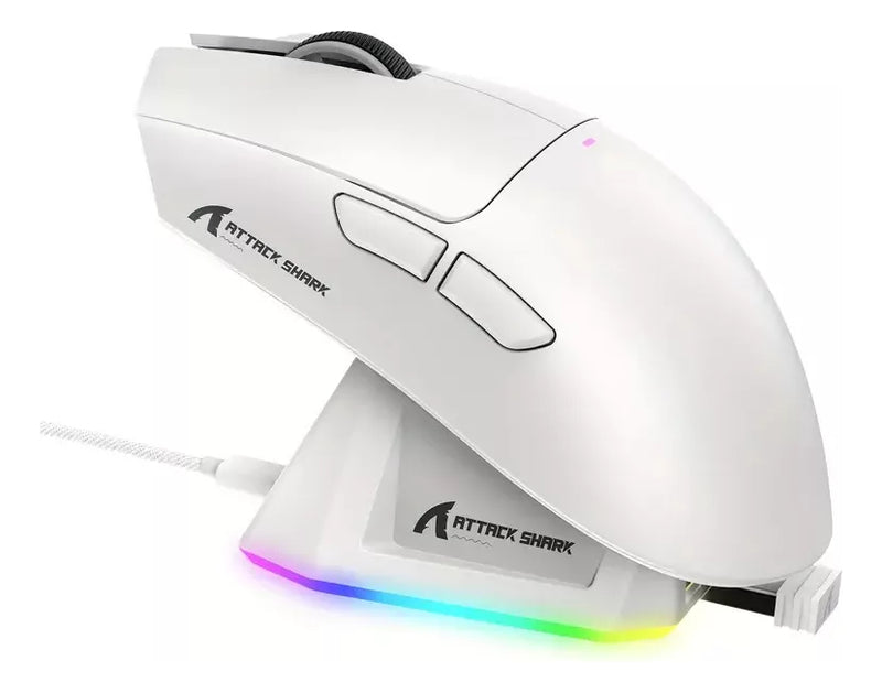 Mouse Gamer Attack Shark X11 Branco 22000 Dpi Usb Bluetooth Branco