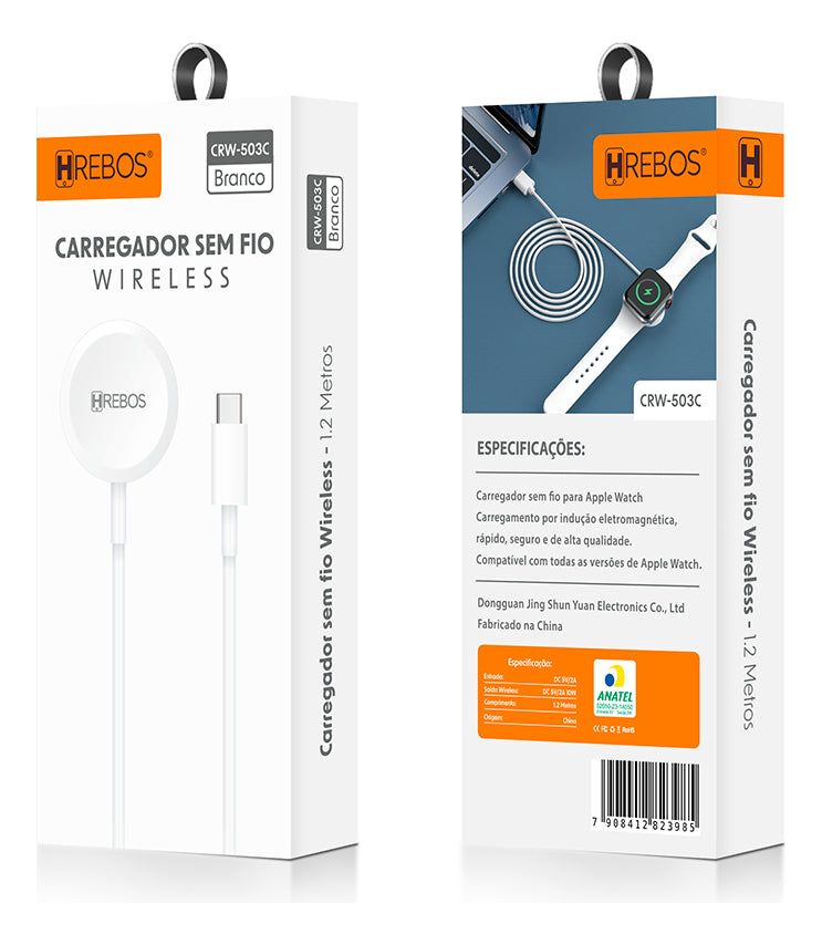 Cabo Carregador Usb-c Magnético Para Apple Watch 1 Ao 8 Cor Branco