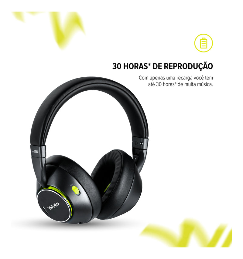 Fone de Ouvido Bluetooth WAAW By Alok Sense 310 Cancelamento de Ruído e Assistente de Voz