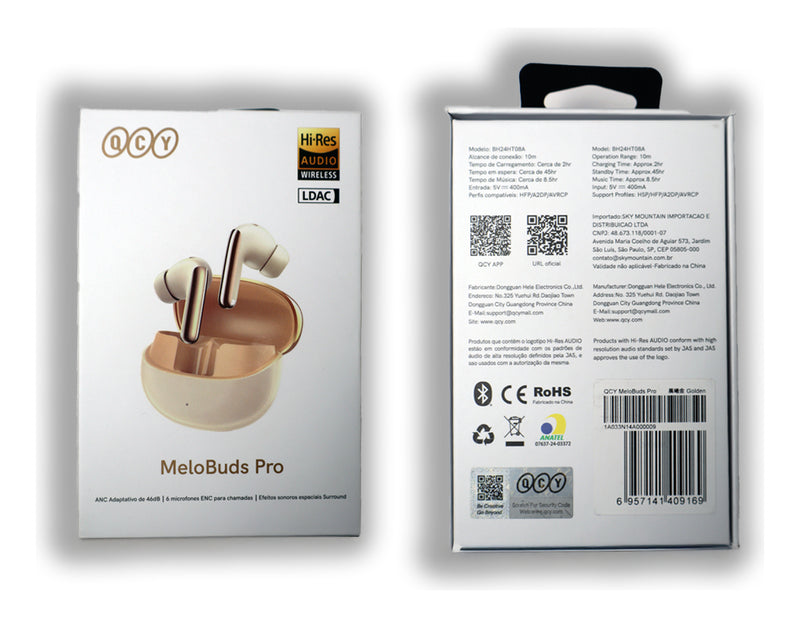 Fone De Ouvido Qcy Ht08 Melobuds Pro Anc Conexão Multiponto Cor Branco